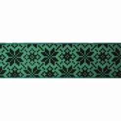 New 😀 2.5" x 20ft. Faux Linen Wired Flocked Snowflakes Ribbon by Celebrate It™ ❄ Christmas ✨ -Christmas Shop 10696151 3