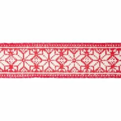 Best Sale ⌛ 2.5" x 18ft. Cotton Wired Snowflakes Ribbon by Celebrate It™ 🎄 Christmas 🎁 -Christmas Shop 10696154 3