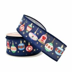 Top 10 🤩 1.5" x 30ft. Faux Linen Wired Ornaments Ribbon by Celebrate It™ 🔔 Christmas 😀 -Christmas Shop 10696185 2