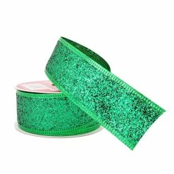 Discount 🎁 1.5" x 30ft. Taffeta Wired Glitter Ribbon by Celebrate It™ 🎄 Christmas ⭐ -Christmas Shop 10696255 2