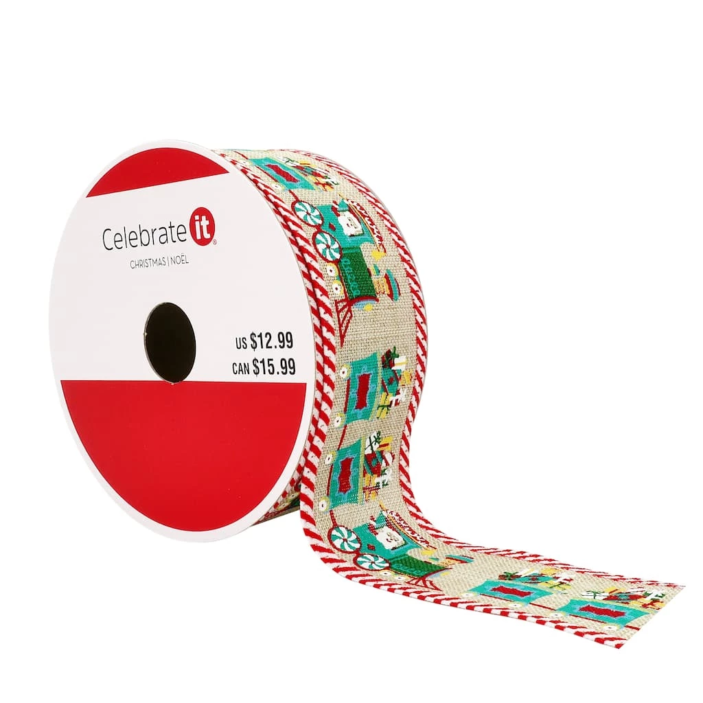 Top 10 β 1.5" x 30ft. Faux Linen Wired Santa Train Ribbon by Celebrate It™ π Christmas π 3 Top 10 β 1.5" x 30ft. Faux Linen Wired Santa Train Ribbon by Celebrate It™ π Christmas π