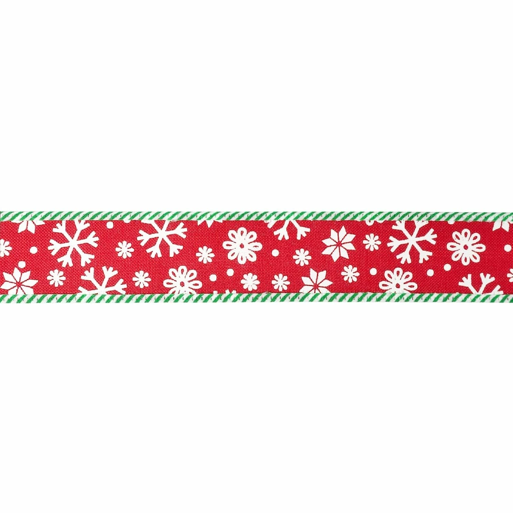 Wholesale π 1.5" x 30ft. Faux Linen Wired Snowflakes Ribbon by Celebrate It™ π Christmas π₯° 5 Wholesale π 1.5" x 30ft. Faux Linen Wired Snowflakes Ribbon by Celebrate It™ π Christmas π₯° - Image 3