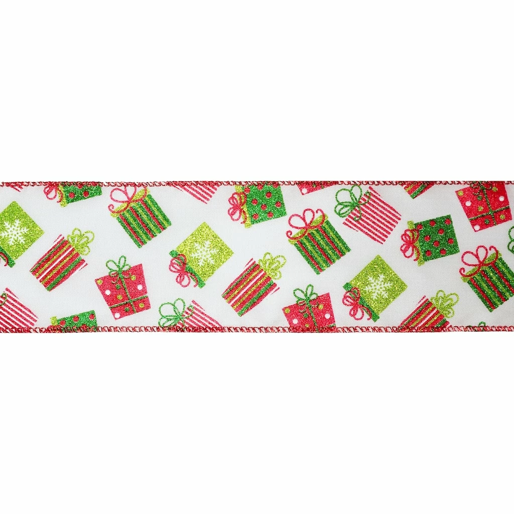 Wholesale π₯° 2.5" x 20ft. Taffeta Wired Gift Boxes Ribbon by Celebrate It™ π Christmas β 5 Wholesale π₯° 2.5" x 20ft. Taffeta Wired Gift Boxes Ribbon by Celebrate It™ π Christmas β - Image 3
