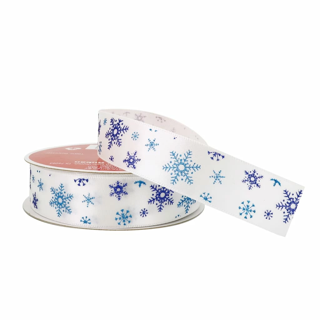 Deals 𧨠7/8" x 24ft. Satin Snowflake Ribbon by Celebrate It™ β Christmas π 4 Deals 𧨠7/8" x 24ft. Satin Snowflake Ribbon by Celebrate It™ β Christmas π - Image 2