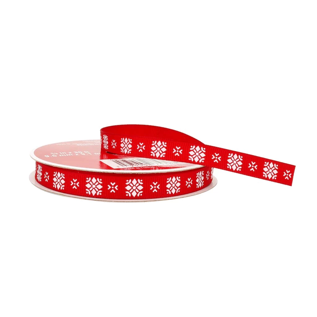 Flash Sale β 3/8" x 30ft. Grosgrain Snowflake Ribbon by Celebrate It™ π Christmas π 4 Flash Sale β 3/8" x 30ft. Grosgrain Snowflake Ribbon by Celebrate It™ π Christmas π - Image 2