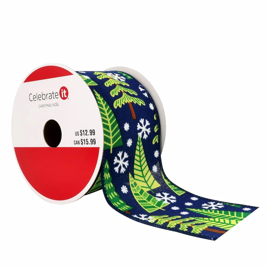 Best Sale π 2.5" x 20ft. Faux Linen Wired Tree Ribbon by Celebrate It™ π Christmas π 3 Best Sale π 2.5" x 20ft. Faux Linen Wired Tree Ribbon by Celebrate It™ π Christmas π