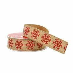 Wholesale 🧨 7/8" x 24ft. Faux Linen Snowflake Ribbon by Celebrate It™ 🎅 Christmas 🥰 -Christmas Shop 10696300 2