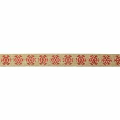 Wholesale 🧨 7/8" x 24ft. Faux Linen Snowflake Ribbon by Celebrate It™ 🎅 Christmas 🥰 -Christmas Shop 10696300 3