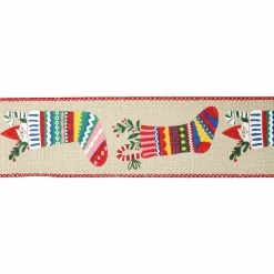 Best deal 👏 2.5" x 20ft. Faux Linen Wired Stockings Ribbon by Celebrate It™ 🎁 Christmas 🎁 -Christmas Shop 10696301 3
