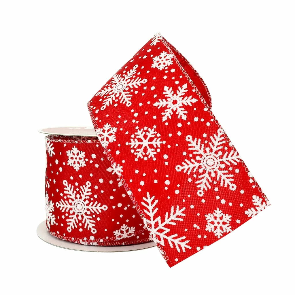 Brand new βοΈ 2.5" x 20ft. Taffeta Wired Snowflake Ribbon by Celebrate It® π Christmas β 4 Brand new βοΈ 2.5" x 20ft. Taffeta Wired Snowflake Ribbon by Celebrate It® π Christmas β - Image 2