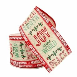 Wholesale ⌛ 2.5" x 20ft. Faux Lenin Wired Sentiment Ribbon by Celebrate It® 🔔 Christmas 🧨 -Christmas Shop 10696307 2