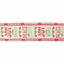 Wholesale ⌛ 2.5" x 20ft. Faux Lenin Wired Sentiment Ribbon by Celebrate It® 🔔 Christmas 🧨 -Christmas Shop 10696307 3