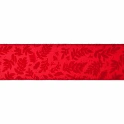 Brand new 🎉 2.5" x 20ft. Faux Linen Wired Flocked Pattern Ribbon by Celebrate It® 🎄 Christmas 💯 -Christmas Shop 10696309 3
