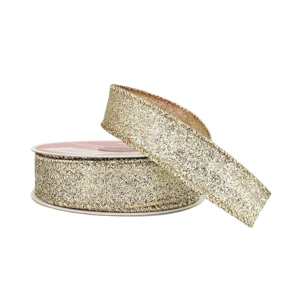 Discount π€© 7/8" x 24ft. Sheer Wired Glitter Ribbon by Celebrate It® π Christmas π― 4 Discount π€© 7/8" x 24ft. Sheer Wired Glitter Ribbon by Celebrate It® π Christmas π― - Image 2