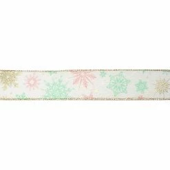 Deals 🛒 1.5" x 30ft. Taffeta Wired Foil Snowflake Ribbon by Celebrate It® 🎄 Christmas 🌟 -Christmas Shop 10696341 3