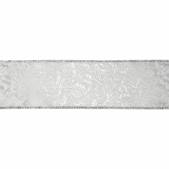 Best Pirce 🌟 2.5" x 20ft. Faux Linen Foil Wired Ribbon by Celebrate It® 🎄 Christmas 🔔 -Christmas Shop 10696349 3