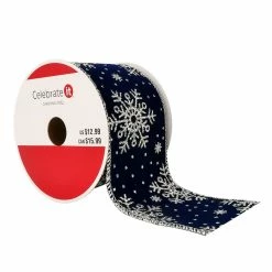 Wholesale π― 2.5" x 20ft. Taffeta Wired Snowflake Ribbon by Celebrate It® π Christmas π
