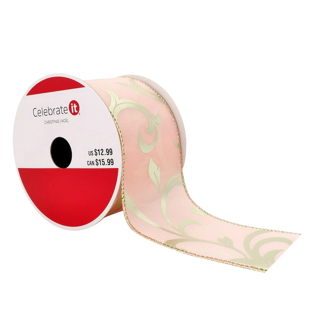 New β¨ 2.5" x 20ft. Taffeta Wired Fern Ribbon by Celebrate It® π Christmas βοΈ 3 New β¨ 2.5" x 20ft. Taffeta Wired Fern Ribbon by Celebrate It® π Christmas βοΈ