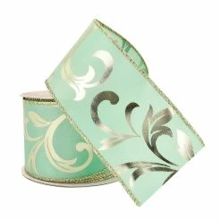 Top 10 ⭐ 2.5" x 20ft. Taffeta Foil Wired Fern Ribbon by Celebrate It® ❄ Christmas 💯 -Christmas Shop 10696370 2