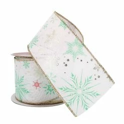 Best reviews of 👏 2.5" x 20ft. Taffeta Foil Wired Snowflake Ribbon by Celebrate It® 🎅 Christmas 🥰 -Christmas Shop 10696374 2
