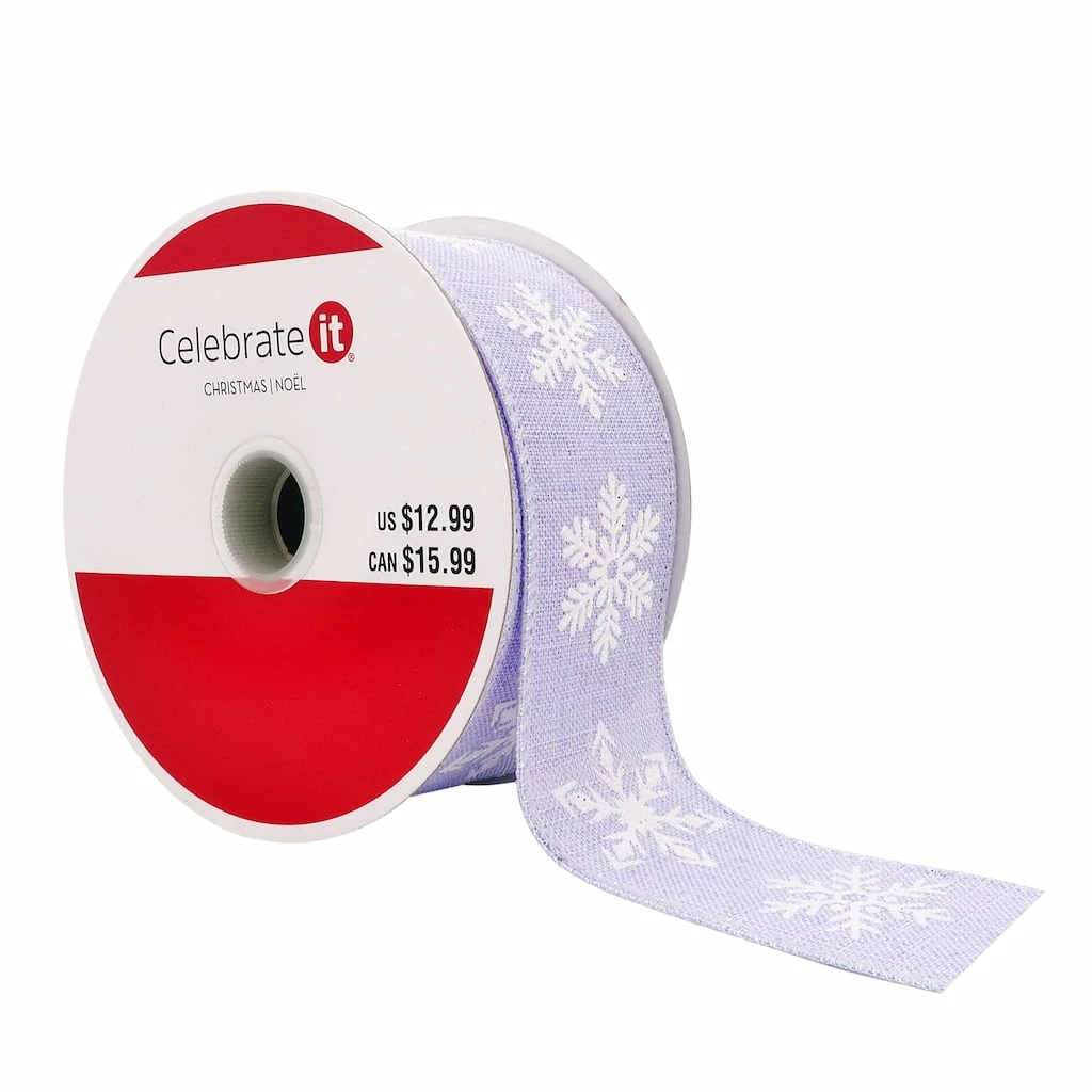 Discount β¨ 1.5" x 30ft. Faux Linen Wired Snowflake Ribbon by Celebrate It® π Christmas π₯° 3 Discount β¨ 1.5" x 30ft. Faux Linen Wired Snowflake Ribbon by Celebrate It® π Christmas π₯°