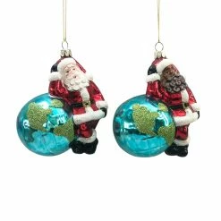 Hot Sale ✨ Assorted 4" Glass Santa & World Ornament by Ashland® 🎄 Christmas 👏