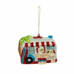 New 🛒 Glass Santa's Vacation Ornament by Ashland® ❤️