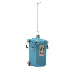 Wholesale 🧨 4" Blue Glass Trash Can Ornament by Ashland® 😍