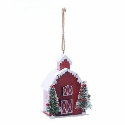 New 😍 3.25'' Red Barn Metal ❄ Christmas Ornament by Ashland® 😀