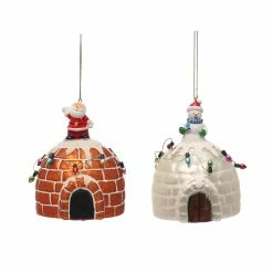New 😀 Assorted 3.3'' Igloo Collectible Glass 🎁 Christmas Ornament by Ashland® 🥰