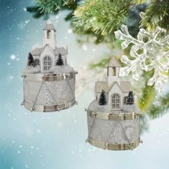 Best Pirce 🔥 Assorted Paper House on Drum Ornament by Ashland® ✔️ -Christmas Shop 10698435 2
