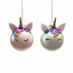 Best Sale ๐ Assorted 4" Glass Unicorn Ball Ornament by Ashland® ๐งจ