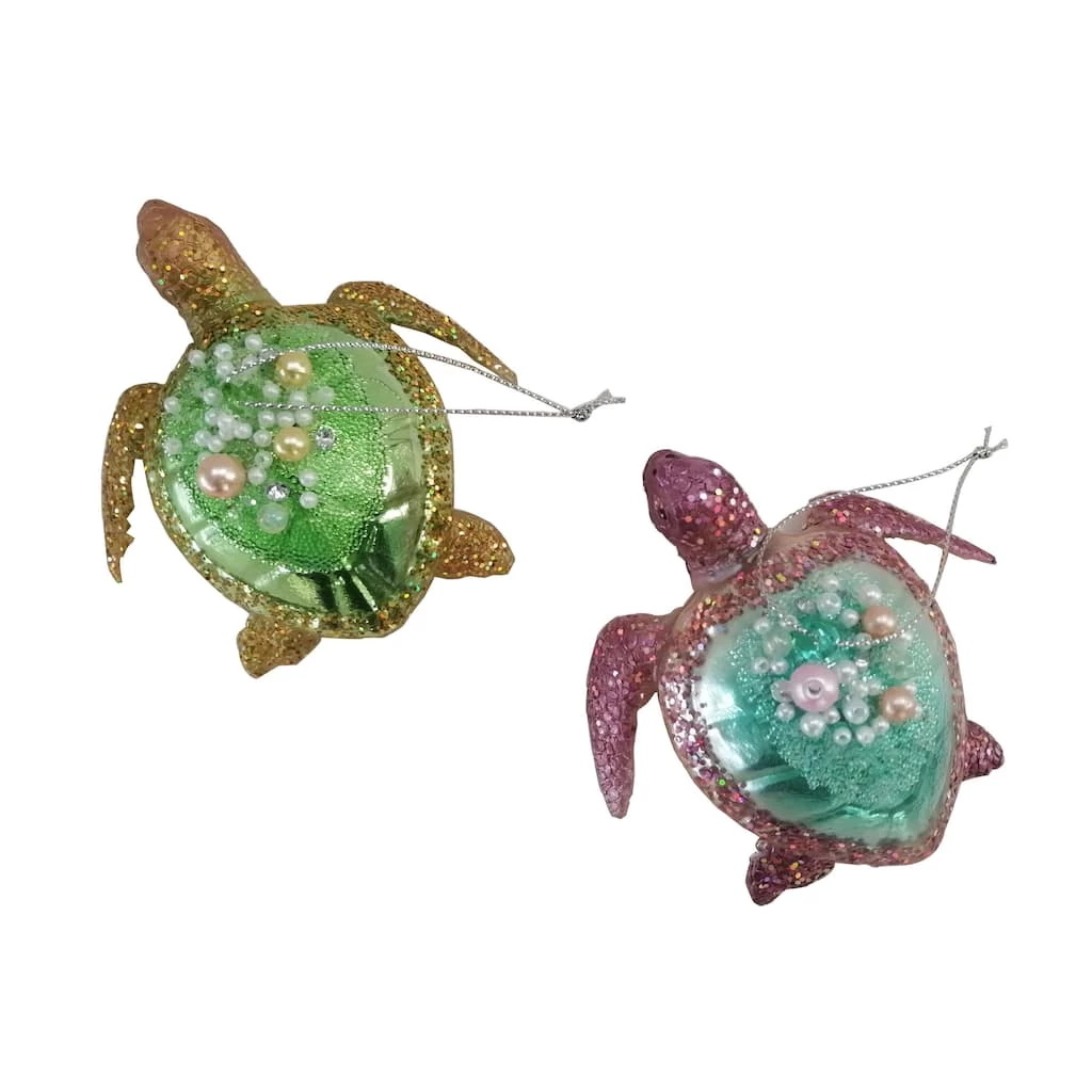 Outlet π Assorted Glass Sea Turtle Ornament by Ashland® π 3 Outlet π Assorted Glass Sea Turtle Ornament by Ashland® π