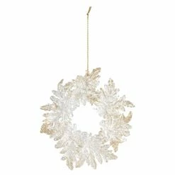 Wholesale 🎁 Clear & Glittery Gold Wreath Ornament by Ashland® 🌟