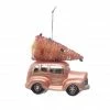 Promo ✨ 4.8'' Pink Car with Tree Glass 🎁 Christmas Ornament by Ashland® 💯