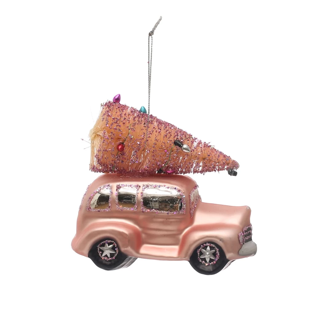 Promo β¨ 4.8'' Pink Car with Tree Glass π Christmas Ornament by Ashland® π― 3 Promo β¨ 4.8'' Pink Car with Tree Glass π Christmas Ornament by Ashland® π―