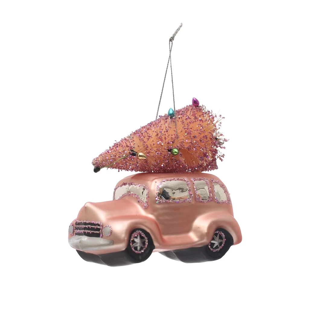 Promo β¨ 4.8'' Pink Car with Tree Glass π Christmas Ornament by Ashland® π― 5 Promo β¨ 4.8'' Pink Car with Tree Glass π Christmas Ornament by Ashland® π― - Image 3