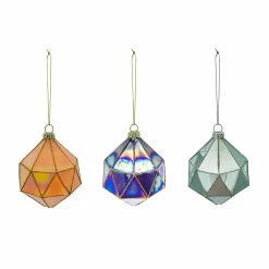 Best Pirce 👏 Assorted 4.5'' Geometric Diamond Glass 🎄 Christmas Ornament by Ashland® 😀