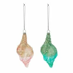 Buy π Assorted 7'' Seashell Glass π Christmas Ornament by Ashland® π