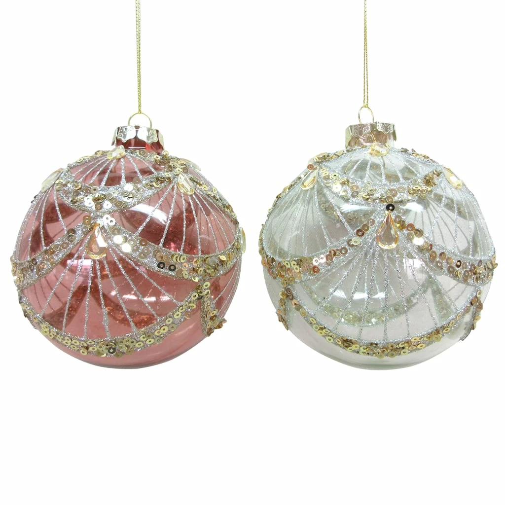 Budget π Assorted Sequin Ball Glass Ornament by Ashland® βοΈ 3 Budget π Assorted Sequin Ball Glass Ornament by Ashland® βοΈ