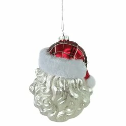 Flash Sale 👏 5" Glass Santa Head Ornament by Ashland® ❤️ -Christmas Shop 10698640 3