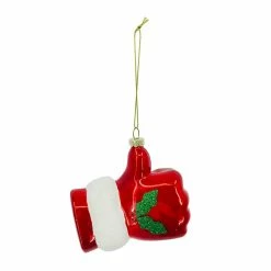 Outlet ⭐ Santa Thumbs Up Glass Ornament by Ashland® 🧨
