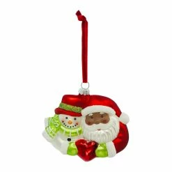 Flash Sale π Santa & Snowman Heart Glass Ornament by Ashland® π§¨