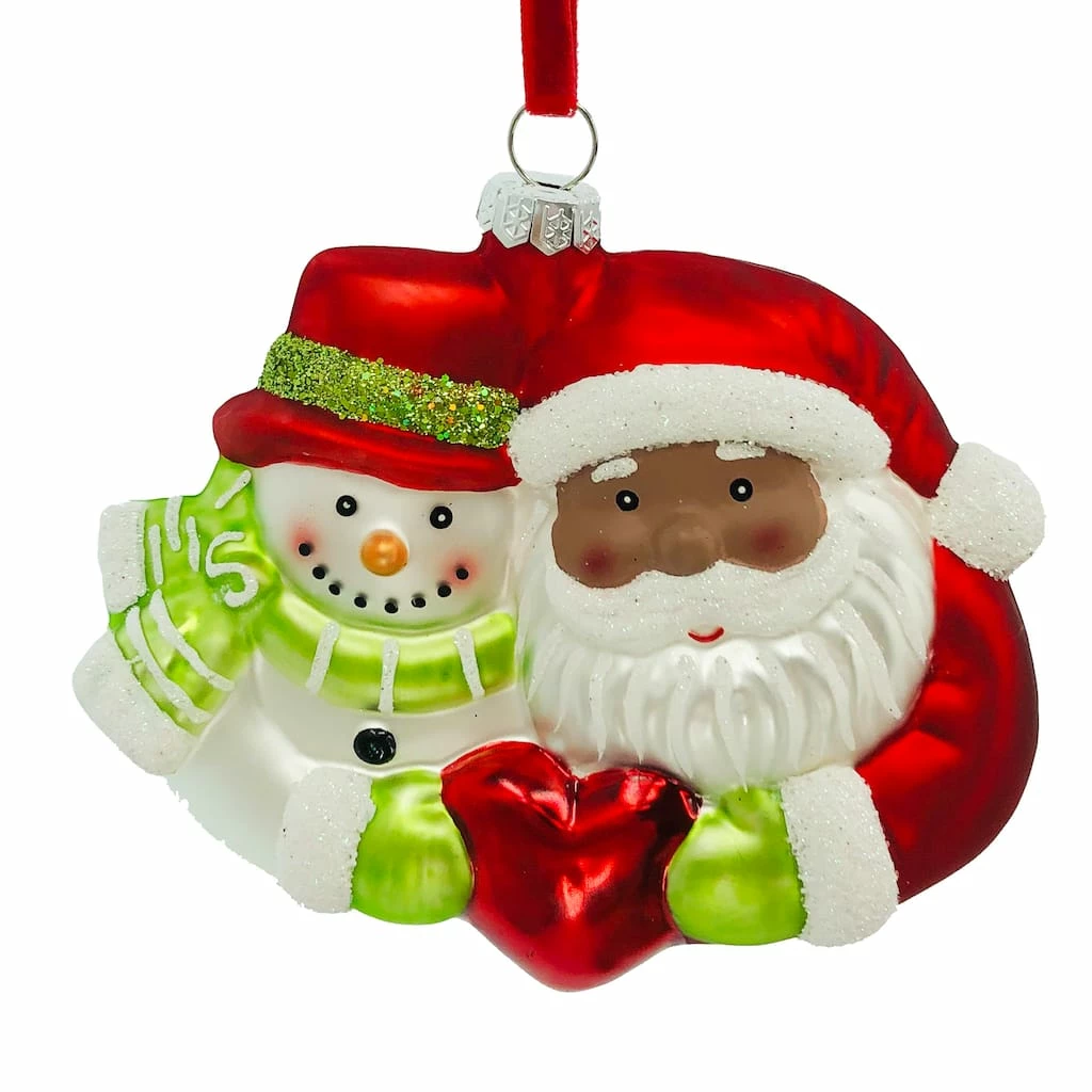 Flash Sale π Santa & Snowman Heart Glass Ornament by Ashland® 𧨠4 Flash Sale π Santa & Snowman Heart Glass Ornament by Ashland® 𧨠- Image 2