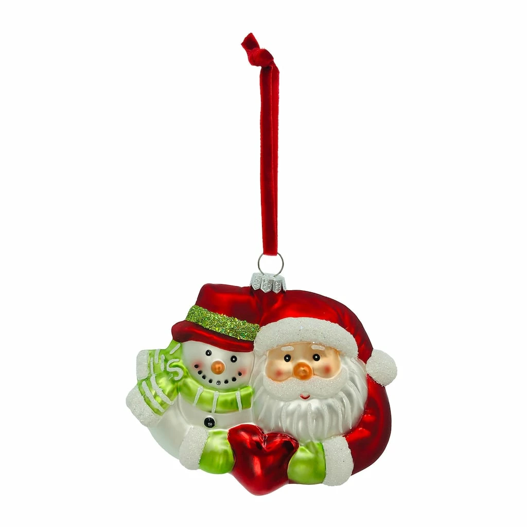 Cheap π€© Santa & Snowman Heart Glass Ornament by Ashland® π 3 Cheap π€© Santa & Snowman Heart Glass Ornament by Ashland® π