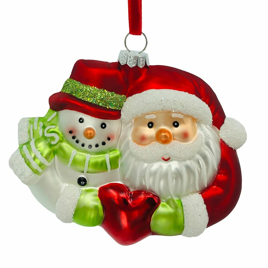 Cheap π€© Santa & Snowman Heart Glass Ornament by Ashland® π 4 Cheap π€© Santa & Snowman Heart Glass Ornament by Ashland® π - Image 2