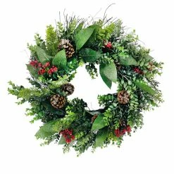 Budget π 24" Sugar Eucalyptus, Red Berry & Pinecone Wreath by Ashland® π