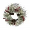 Buy 🧨 24" Glittery Flocked Green & Red Berry & Leaf Wreath by Ashland® 👏 -Christmas Shop 10698940 1
