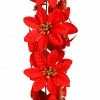 Discount ⭐ 6ft. Red Satin Poinsettia Chain Garland by Ashland® 🤩