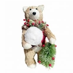 Wholesale 🛒 9" Standing Bear Accent with 🎁 Christmas Foliage by Ashland® ⭐